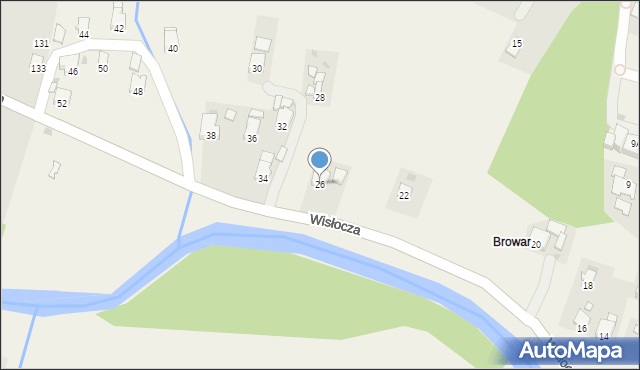 Krościenko Wyżne, Wisłocza, 26, mapa Krościenko Wyżne