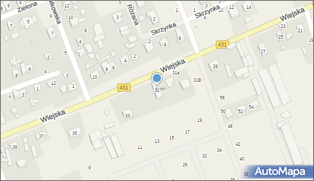 Krosinko, Wiejska, 31, mapa Krosinko