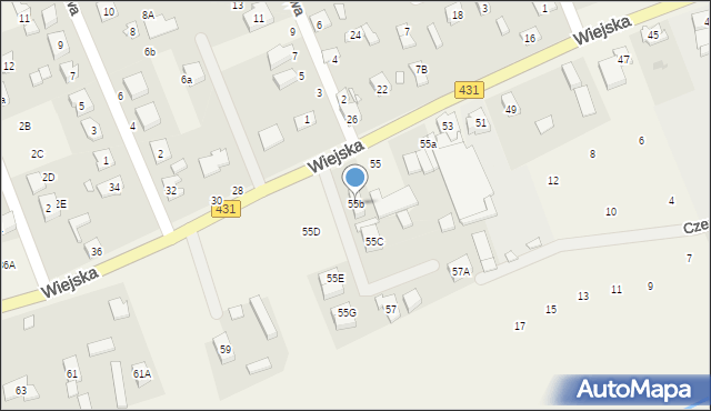 Krosinko, Wiejska, 55b, mapa Krosinko