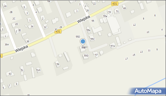 Krosinko, Wiejska, 55E, mapa Krosinko