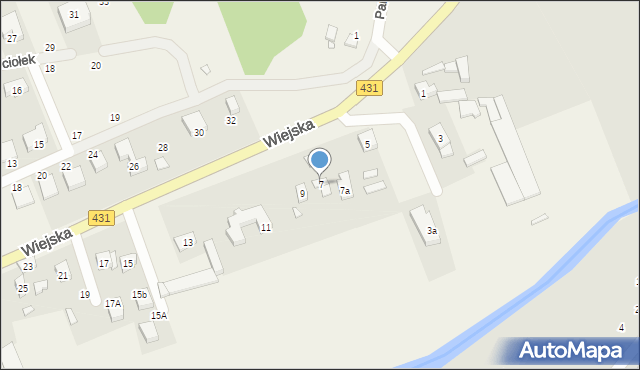 Krosinko, Wiejska, 7, mapa Krosinko