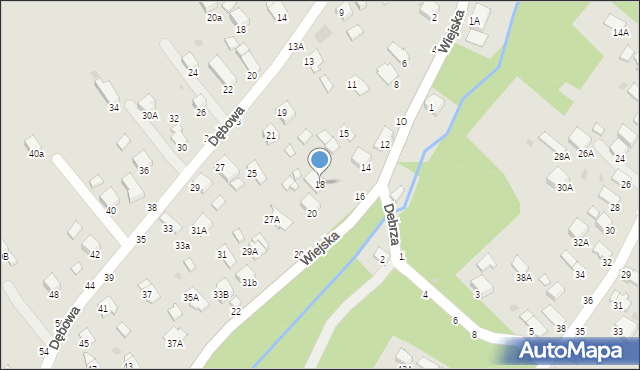 Krosno, Wiejska, 18, mapa Krosna