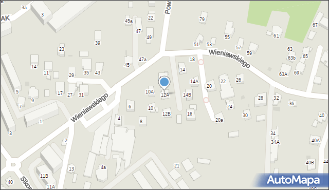 Krosno, Wieniawskiego Henryka, 12A, mapa Krosna