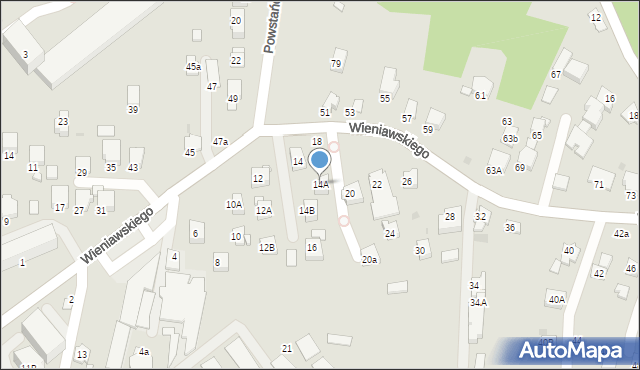 Krosno, Wieniawskiego Henryka, 14A, mapa Krosna