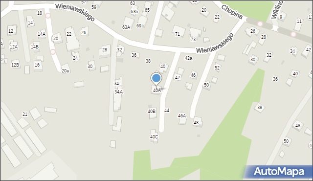 Krosno, Wieniawskiego Henryka, 40A, mapa Krosna