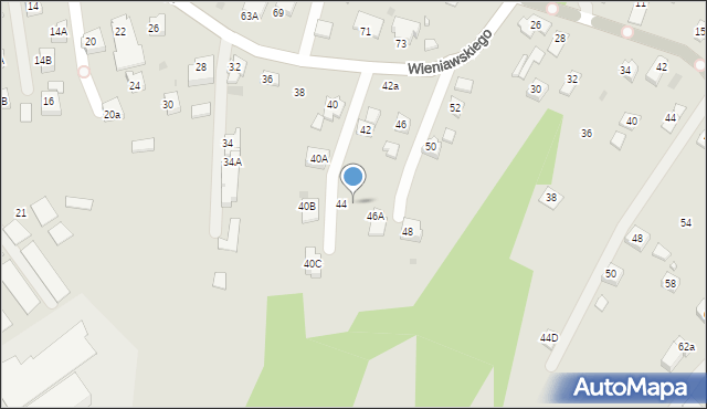 Krosno, Wieniawskiego Henryka, 44a, mapa Krosna