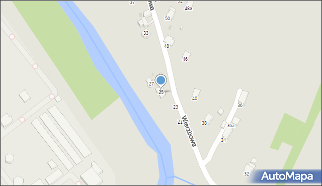 Krosno, Wierzbowa, 25, mapa Krosna