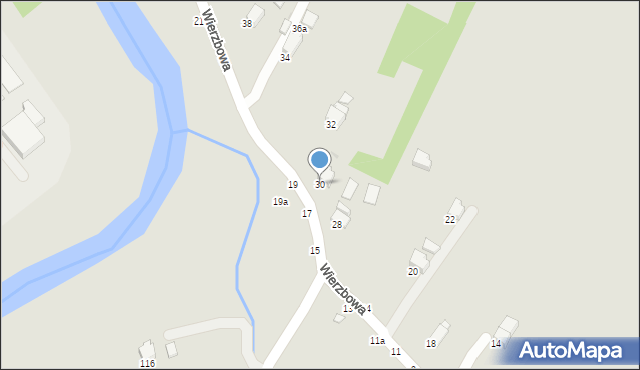 Krosno, Wierzbowa, 30, mapa Krosna