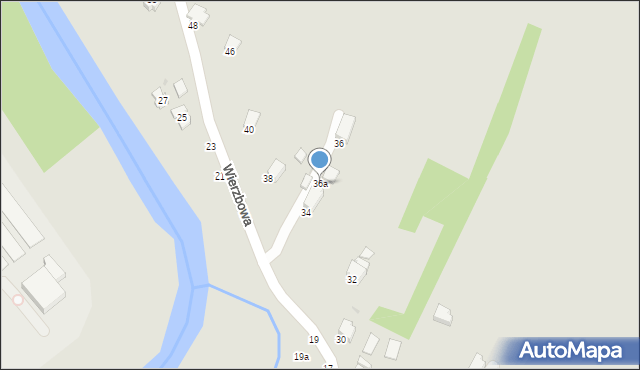 Krosno, Wierzbowa, 36a, mapa Krosna