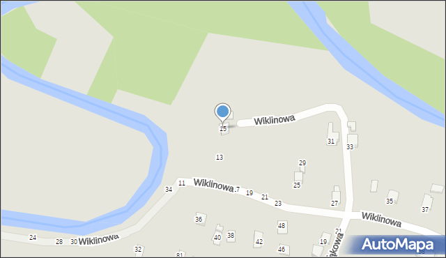 Krosno, Wiklinowa, 15, mapa Krosna