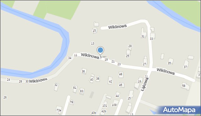 Krosno, Wiklinowa, 17, mapa Krosna