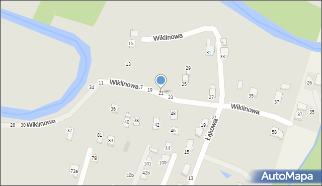 Krosno, Wiklinowa, 21, mapa Krosna