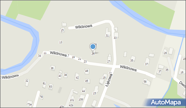 Krosno, Wiklinowa, 25, mapa Krosna