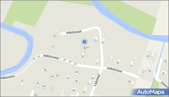 Krosno, Wiklinowa, 29, mapa Krosna