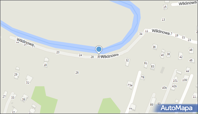 Krosno, Wiklinowa, 30, mapa Krosna