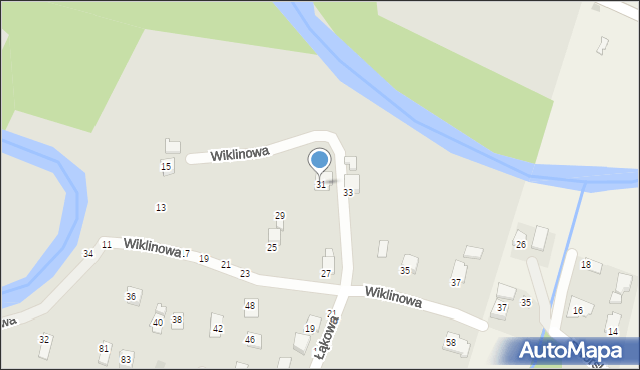 Krosno, Wiklinowa, 31, mapa Krosna