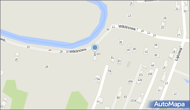 Krosno, Wiklinowa, 32, mapa Krosna