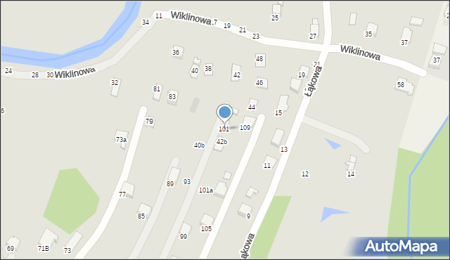 Krosno, Wiklinowa, 42a, mapa Krosna