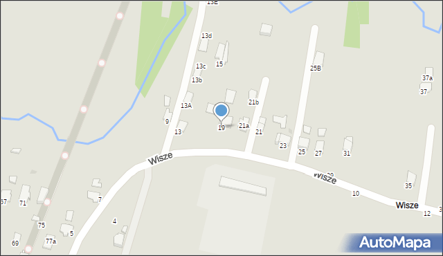 Krosno, Wisze, 19, mapa Krosna