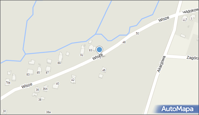 Krosno, Wisze, 44, mapa Krosna