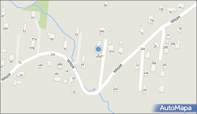 Krosno, Wisze, 67a, mapa Krosna