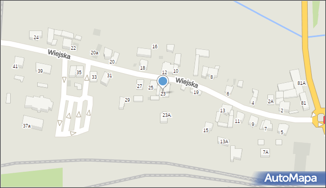 Krotoszyn, Wiejska, 23, mapa Krotoszyna