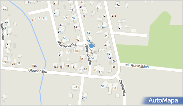 Krotoszyn, Wielkopolska, 57, mapa Krotoszyna