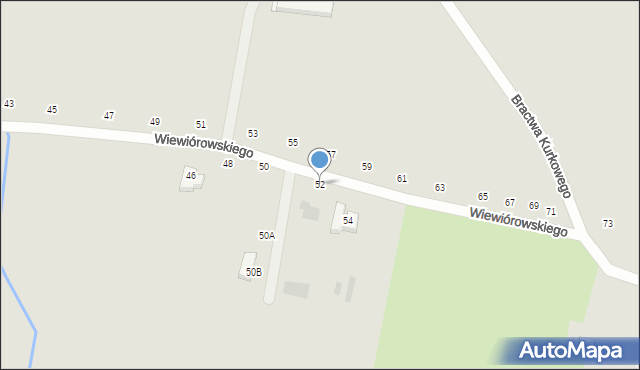 Krotoszyn, Wiewiórowskiego, 52, mapa Krotoszyna