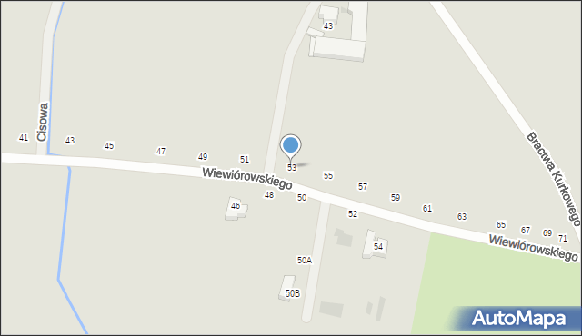 Krotoszyn, Wiewiórowskiego, 53, mapa Krotoszyna