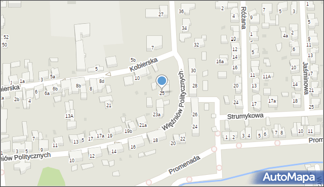 Krotoszyn, Więźniów Politycznych, 25, mapa Krotoszyna