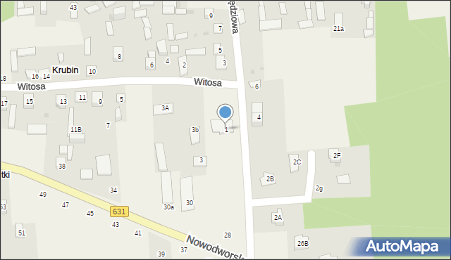 Krubin, Witosa Wincentego, 1, mapa Krubin