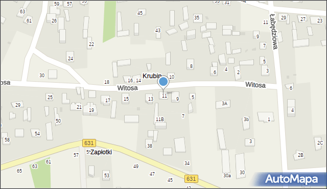 Krubin, Witosa Wincentego, 11A, mapa Krubin