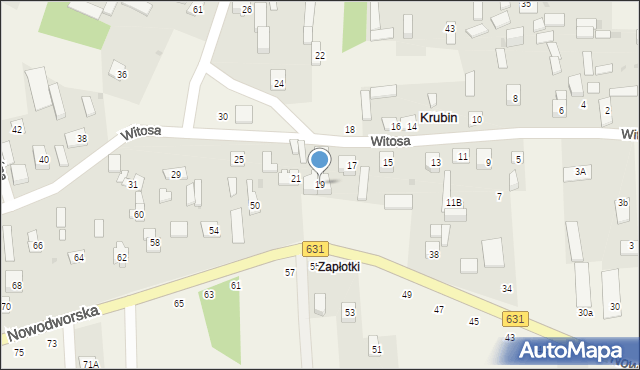 Krubin, Witosa Wincentego, 19, mapa Krubin