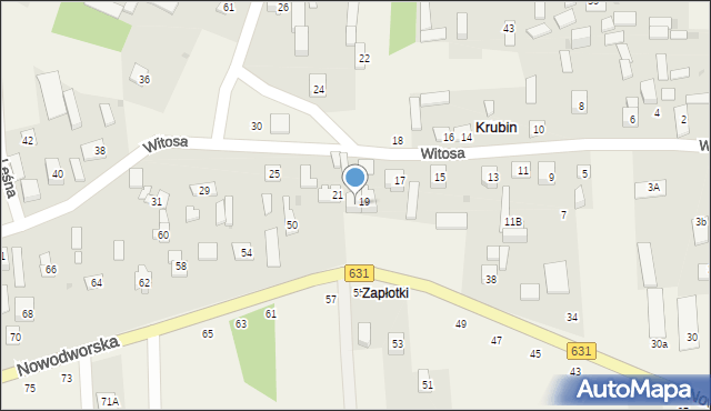 Krubin, Witosa Wincentego, 19a, mapa Krubin