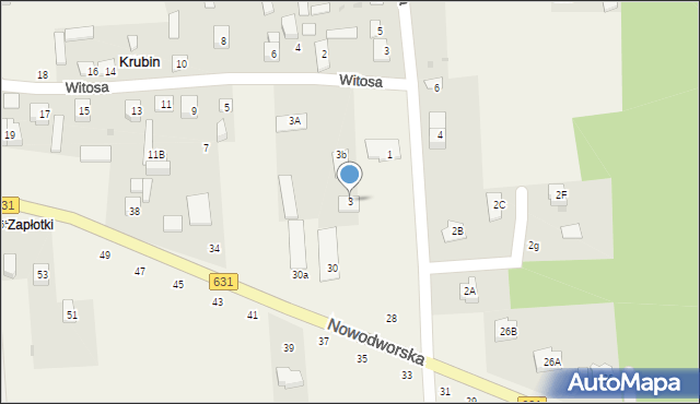 Krubin, Witosa Wincentego, 3, mapa Krubin