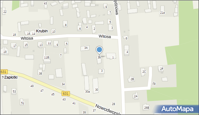 Krubin, Witosa Wincentego, 3b, mapa Krubin