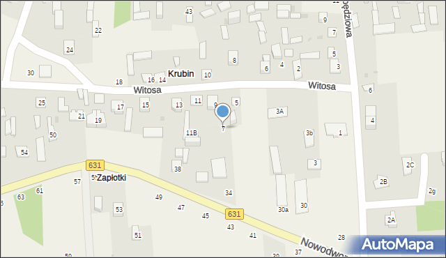 Krubin, Witosa Wincentego, 7, mapa Krubin