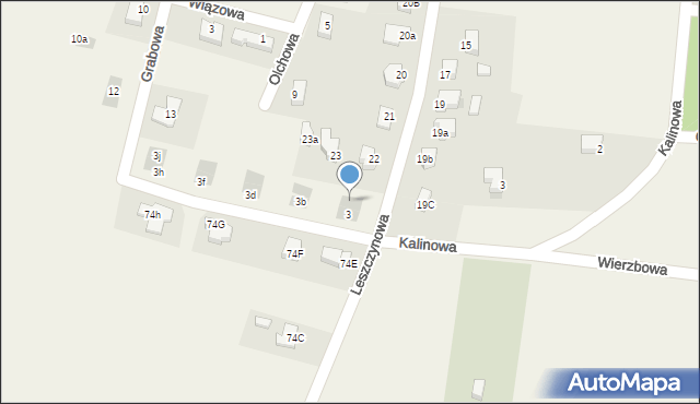 Kruszyn, Wierzbowa, 3a, mapa Kruszyn