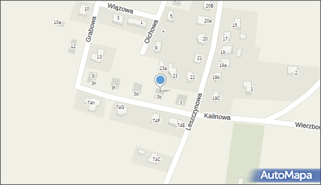 Kruszyn, Wierzbowa, 3c, mapa Kruszyn
