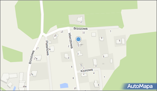 Kruszyn Krajeński, Wierzbowa, 1, mapa Kruszyn Krajeński