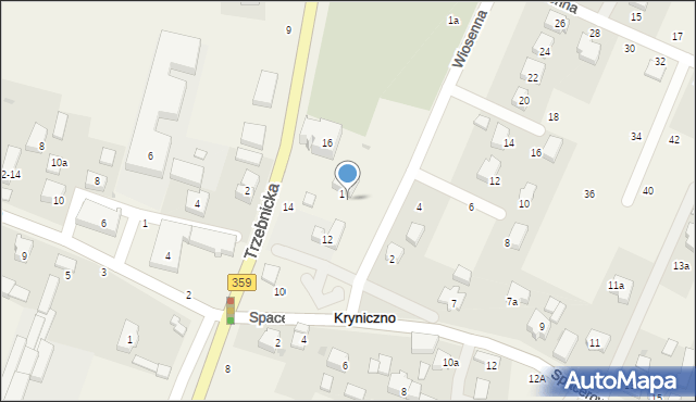 Kryniczno, Wiosenna, 1, mapa Kryniczno