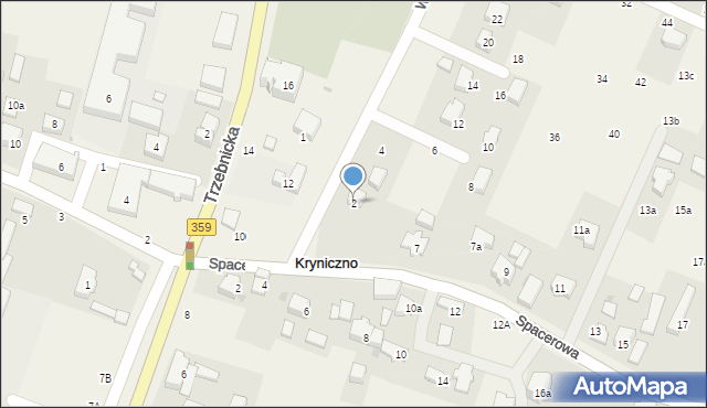 Kryniczno, Wiosenna, 2, mapa Kryniczno