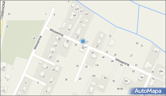 Kryniczno, Wiosenna, 32, mapa Kryniczno