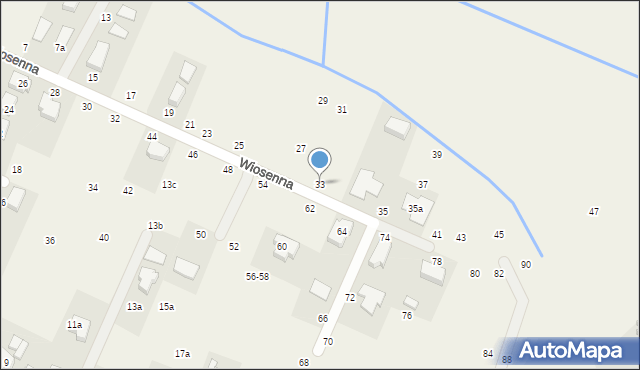 Kryniczno, Wiosenna, 33, mapa Kryniczno