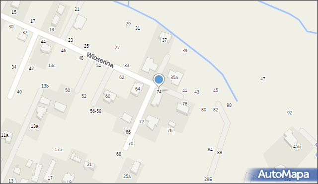 Kryniczno, Wiosenna, 74, mapa Kryniczno