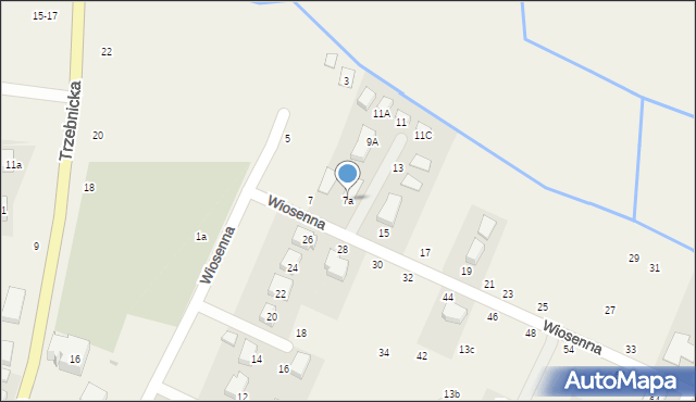 Kryniczno, Wiosenna, 7a, mapa Kryniczno