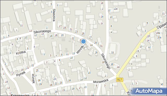 Krzanowice, Winna, 12, mapa Krzanowice