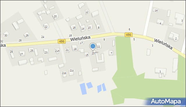 Krzeczów, Wieluńska, 13, mapa Krzeczów