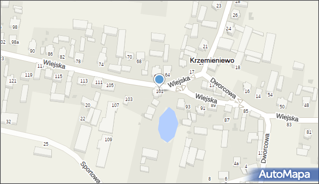 Krzemieniewo, Wiejska, 101, mapa Krzemieniewo