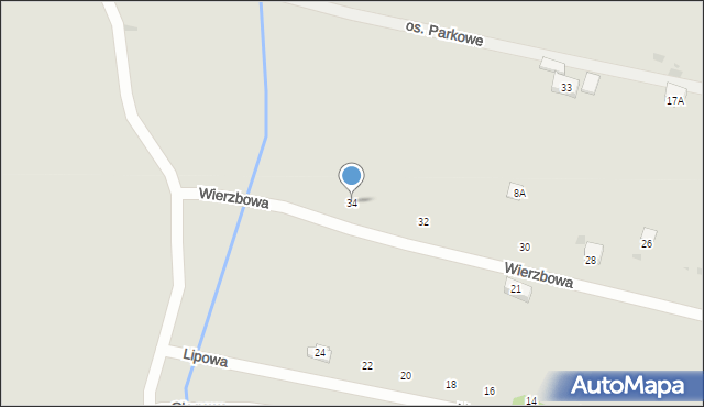 Krzeszowice, Wierzbowa, 34, mapa Krzeszowice